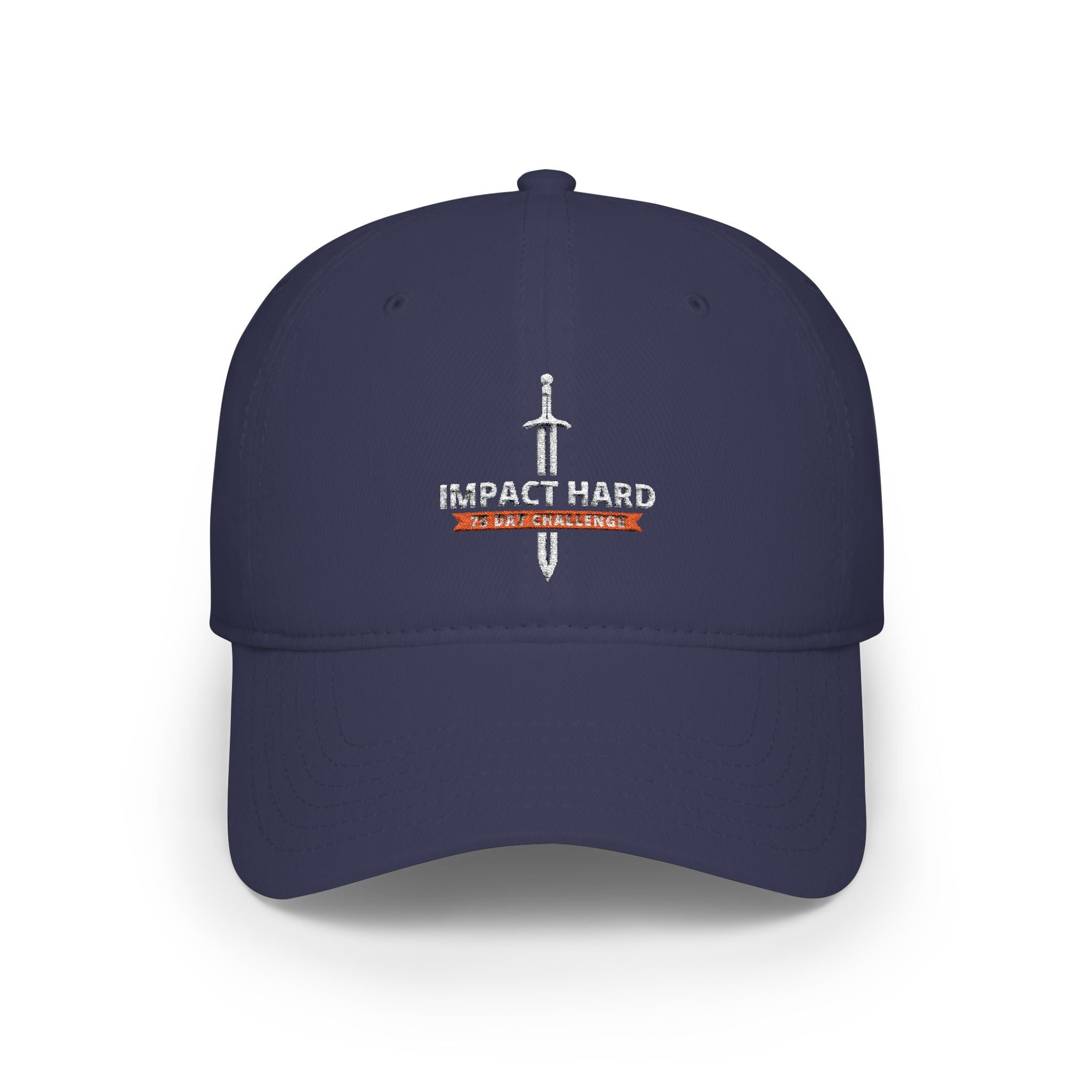 Impact Hard Navy Low Profile Baseball Cap — 'Impact Hard' Knife Logo Hat